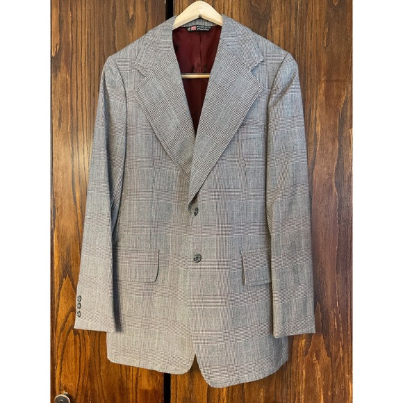 Black and Maroon Plaid Austin Reed of Regent Street Wool Suit - Picture 2 of 15